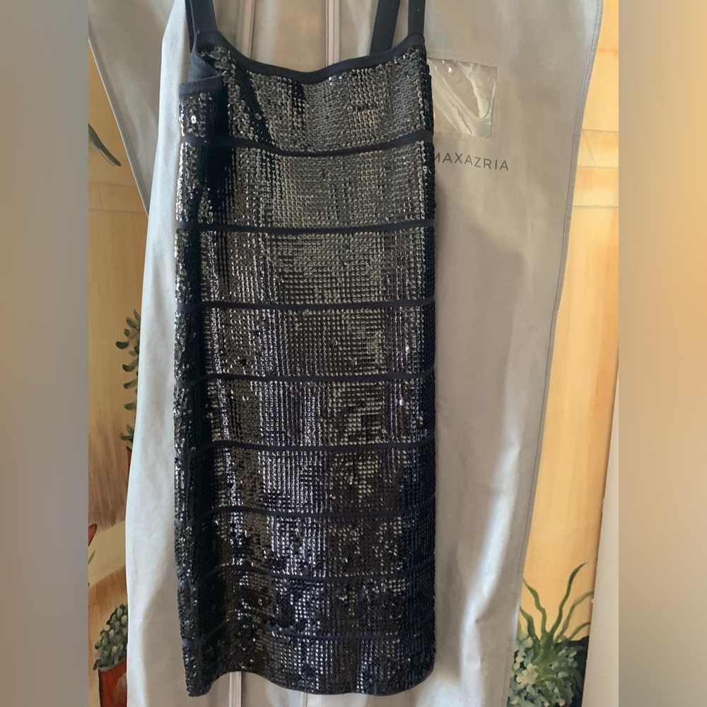 BCBG MAXAZARIA Black sequined minidress